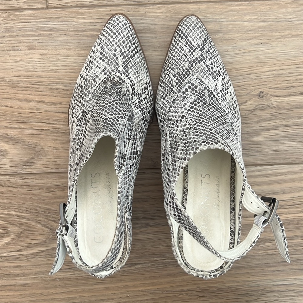 Coconuts by Matisse Snakeskin Mules Sling Back